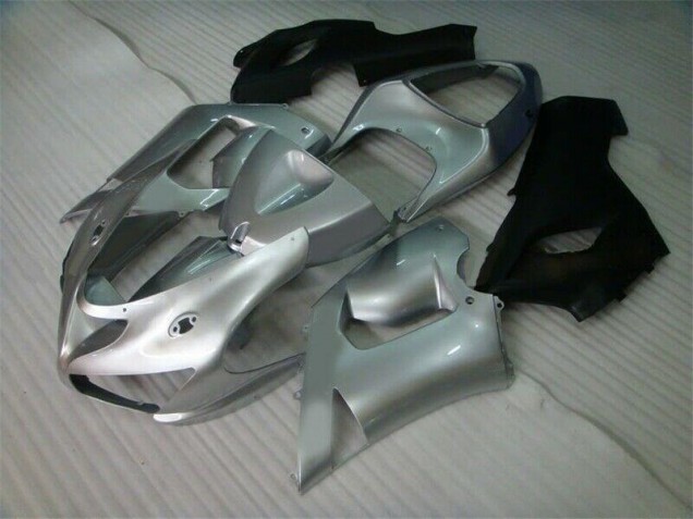 Prata Preto Carenagem Kawasaki ZX6R 2005-2006 Prata Preto Carenagem Kawasaki ZX6R 2005-2006