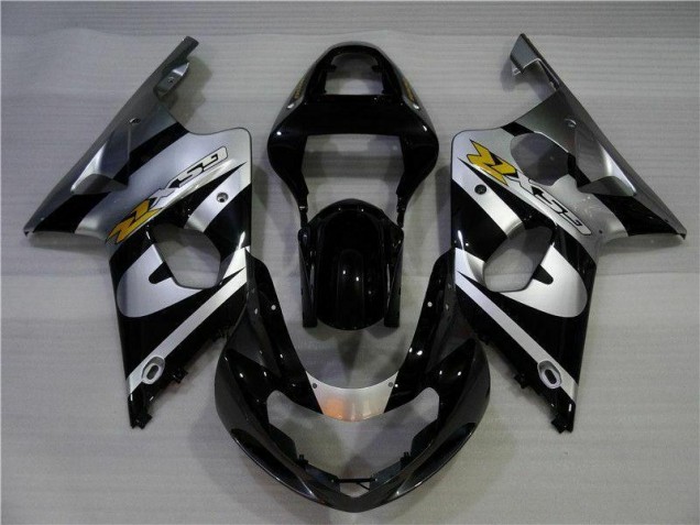 Prata Preto Carenagem Suzuki GSXR 1000 K1 2000-2002 Prata Preto Carenagem Suzuki GSXR 1000 K1 2000-2002