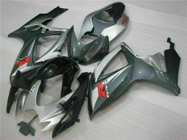 Prata Preto Carenagem Suzuki GSXR 600 / 750 K6 2006-2007 Prata Preto Carenagem Suzuki GSXR 600 / 750 K6 2006-2007