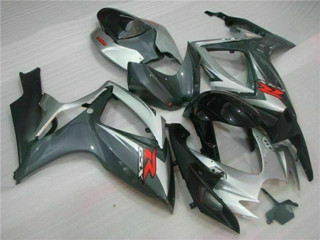 Prata Preto Carenagem Suzuki GSXR 600 / 750 K6 2006-2007 Prata Preto Carenagem Suzuki GSXR 600 / 750 K6 2006-2007