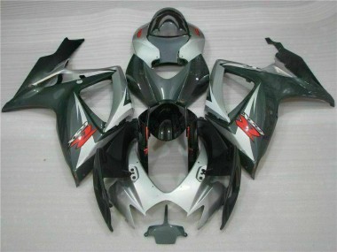 Prata Preto Carenagem Suzuki GSXR 600 / 750 K6 2006-2007