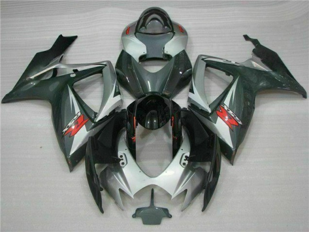 Prata Preto Carenagem Suzuki GSXR 600 / 750 K6 2006-2007 Prata Preto Carenagem Suzuki GSXR 600 / 750 K6 2006-2007