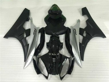 Prata Preto Injeção Kit Carenagem Yamaha R6 2006-2007