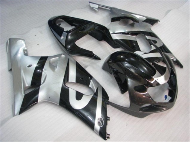 Prata Preto Kit Completo Carenagem Suzuki GSXR 600 / 750 K1 K2 K3 2001-2003 Prata Preto Kit Completo Carenagem Suzuki GSXR 600 / 750 K1 K2 K3 2001-2003