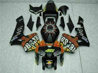 Preto Abs Kits Completos Carenagem Honda CBR 600RR 2005-2006