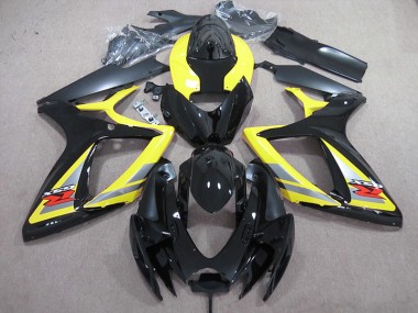 Preto Amarelo Carenagem Suzuki GSXR 600 K6 2006-2007
