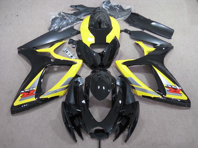 Preto Amarelo Carenagem Suzuki GSXR 600 K6 2006-2007 Preto Amarelo Carenagem Suzuki GSXR 600 K6 2006-2007