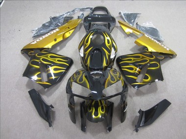 Preto Amarelo Chama Carenagem Honda CBR 600RR 2005-2006