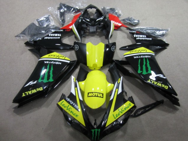 Preto Amarelo Motul Leovince Carenagem Yamaha R1 2007-2008 Preto Amarelo Motul Leovince Carenagem Yamaha R1 2007-2008