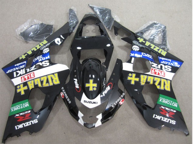 Preto Amarelo Rizla Abs Plástico Suzuki GSXR 600 K4 2004-2005 Preto Amarelo Rizla Abs Plástico Suzuki GSXR 600 K4 2004-2005