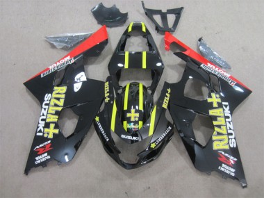 Preto Amarelo Rizla Abs Plásticos Suzuki GSXR 600 K4 2004-2005