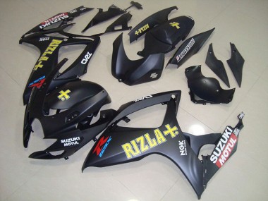 Preto Amarelo Rizla Carenagem Suzuki GSXR 750 K6 2006-2007