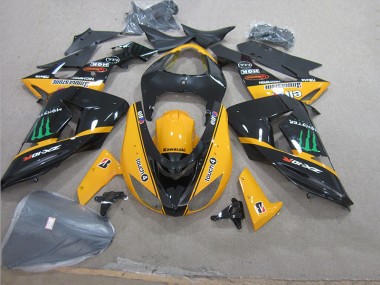 Preto Amarelo Touch4 Monster Carenagem Kawasaki ZX10R 2006-2007