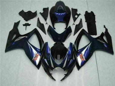 Preto Azul Abs Kits Completos Carenagem Suzuki GSXR 600 / 750 K6 2006-2007