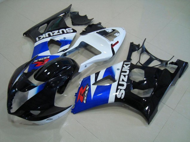 Preto Azul Branco Carenagem Suzuki GSXR 1000 K3 2003-2004 Preto Azul Branco Carenagem Suzuki GSXR 1000 K3 2003-2004