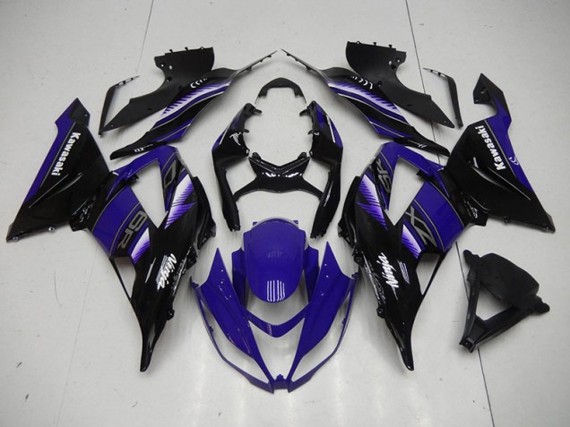 Preto Azul Carenagem Kawasaki ZX6R 2013-2018 Preto Azul Carenagem Kawasaki ZX6R 2013-2018