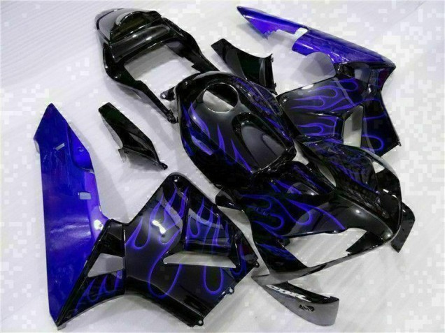 Preto & Azul Chama Carenagem Honda CBR 600RR 2003-2004 Preto & Azul Chama Carenagem Honda CBR 600RR 2003-2004
