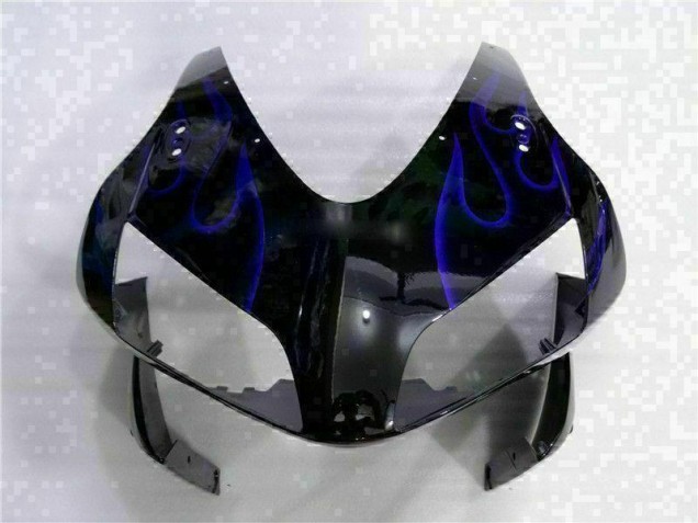 Preto & Azul Chama Carenagem Honda CBR 600RR 2003-2004 Preto & Azul Chama Carenagem Honda CBR 600RR 2003-2004