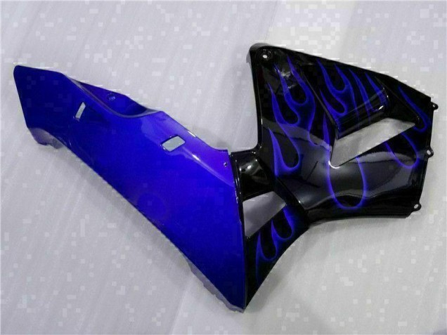 Preto & Azul Chama Carenagem Honda CBR 600RR 2003-2004 Preto & Azul Chama Carenagem Honda CBR 600RR 2003-2004