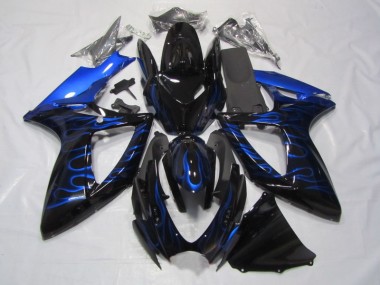 Preto Azul Chama Carenagem Suzuki GSXR 750 K6 2006-2007