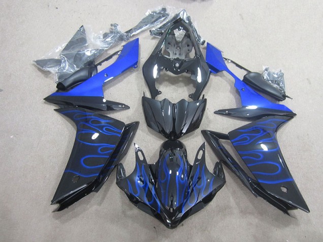 Preto Azul Chama Carenagem Yamaha R1 2007-2008 Preto Azul Chama Carenagem Yamaha R1 2007-2008