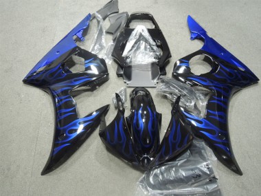 Preto Azul Chama Carroçaria Yamaha R6 2003-2005