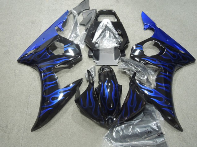 Preto Azul Chama Carroçaria Yamaha R6 2003-2005 Preto Azul Chama Carroçaria Yamaha R6 2003-2005
