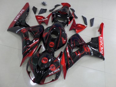 Preto Bacardi Carenagem Honda CBR 1000RR 2006-2007