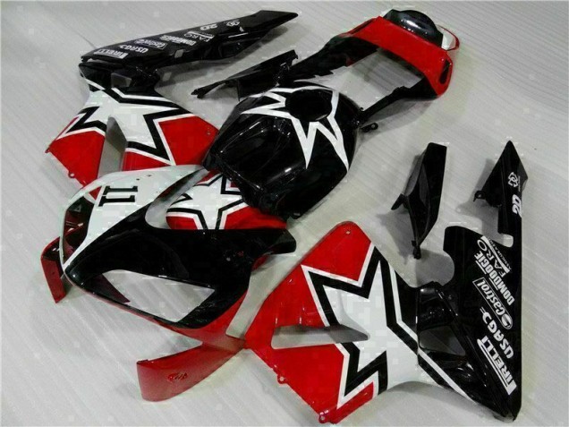 Preto Branco 11 Carenagem Honda CBR 600RR 2003-2004 Preto Branco 11 Carenagem Honda CBR 600RR 2003-2004