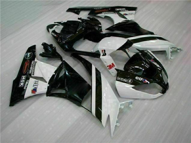 Preto Branco 3M Touch4 Injeção Kits Carenagem Kawasaki ZX6R 2009-2012 Preto Branco 3M Touch4 Injeção Kits Carenagem Kawasaki ZX6R 2009-2012