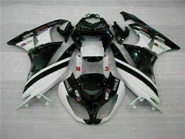 Preto Branco 3M Touch4 Injeção Kits Carenagem Kawasaki ZX6R 2009-2012 Preto Branco 3M Touch4 Injeção Kits Carenagem Kawasaki ZX6R 2009-2012