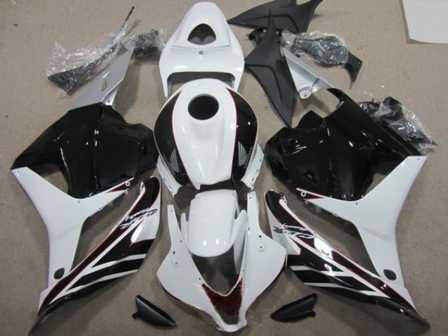 Preto Branco Abs Plásticos Honda CBR 600RR 2009-2012 Preto Branco Abs Plásticos Honda CBR 600RR 2009-2012