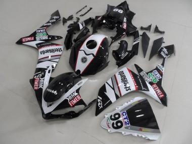 Preto Branco Adesivos Packs Carenagem Yamaha R1 2007-2008