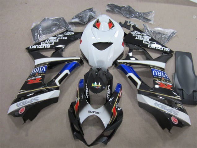 Preto Branco Azul Injeção Kit Carenagem Suzuki GSXR 1000 K7 2007-2008 Preto Branco Azul Injeção Kit Carenagem Suzuki GSXR 1000 K7 2007-2008