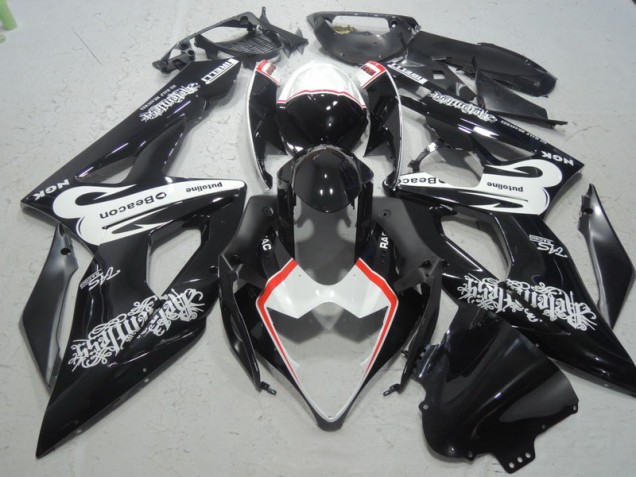 Preto Branco Baliza Carenagem Suzuki GSXR 1000 K5 2005-2006 Preto Branco Baliza Carenagem Suzuki GSXR 1000 K5 2005-2006