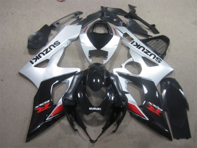 Preto Branco Carenagem Suzuki GSXR 1000 K5 2005-2006 Preto Branco Carenagem Suzuki GSXR 1000 K5 2005-2006
