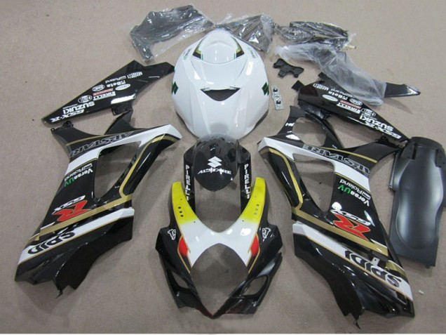 Preto Branco Carenagem Suzuki GSXR 1000 K7 2007-2008 Preto Branco Carenagem Suzuki GSXR 1000 K7 2007-2008