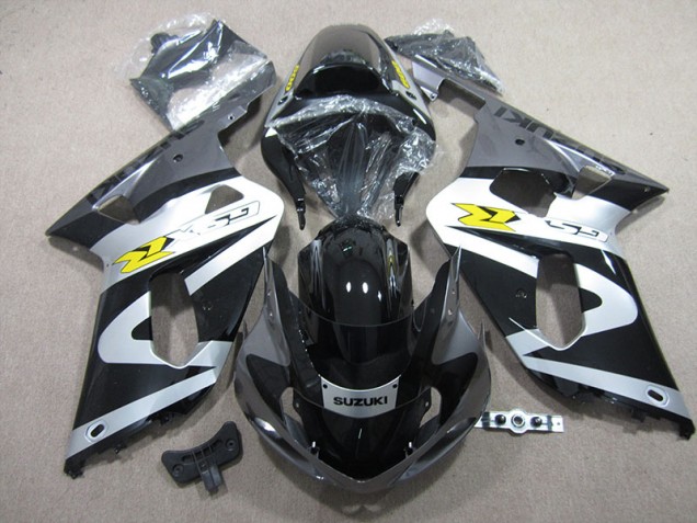 Preto Branco Carenagem Suzuki GSXR 600 K1 K2 K3 2001-2003 Preto Branco Carenagem Suzuki GSXR 600 K1 K2 K3 2001-2003