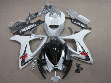 Preto Branco Carenagem Suzuki GSXR 600 K6 2006-2007