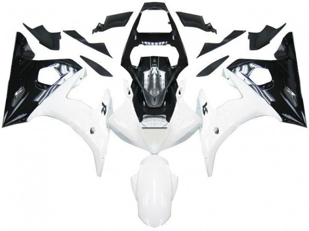 Preto Branco Carenagem Yamaha R6 2003-2005 Preto Branco Carenagem Yamaha R6 2003-2005