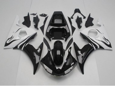 Preto & Branco Carenagem Yamaha R6 2003-2005