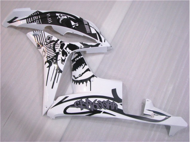 Preto Branco Carroçaria Honda CBR 600RR 2007-2008 Preto Branco Carroçaria Honda CBR 600RR 2007-2008