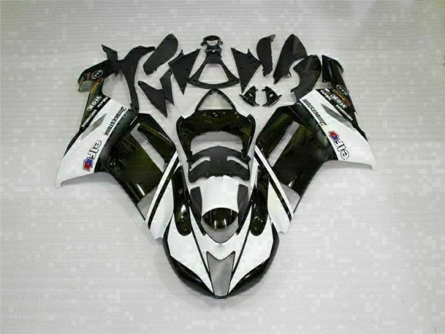 Preto Branco Carroçaria Kawasaki ZX6R 2007-2008 Preto Branco Carroçaria Kawasaki ZX6R 2007-2008