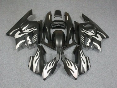 Preto Branco Chama Carenagem Honda CBR 600 F4i 2001-2003
