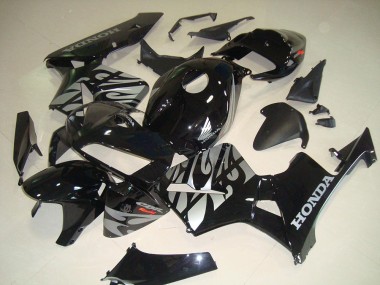 Preto Branco Chama Carenagem Honda CBR 600RR 2005-2006
