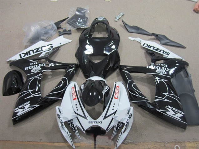 Preto Branco Corona Extra Motul Carenagem Suzuki GSXR 600 K6 2006-2007 Preto Branco Corona Extra Motul Carenagem Suzuki GSXR 600 K6 2006-2007