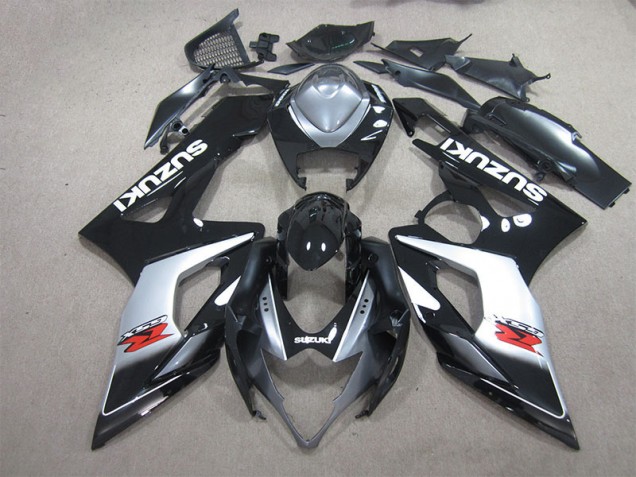 Preto Branco Decalque Carenagem Suzuki GSXR 1000 K5 2005-2006 Preto Branco Decalque Carenagem Suzuki GSXR 1000 K5 2005-2006