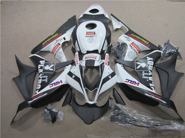 Preto Branco HRC Carenagem Honda CBR 600RR 2007-2008