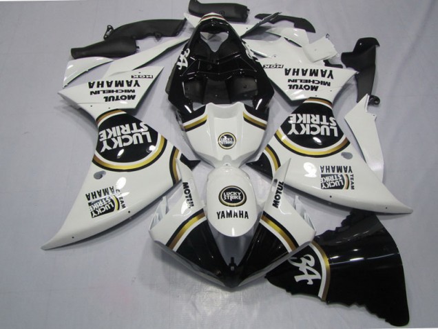 Preto Branco Lucky Strike Carenagem Yamaha R1 2009-2011 Preto Branco Lucky Strike Carenagem Yamaha R1 2009-2011