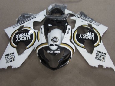 Preto Branco Lucky Strike Motul Carenagem Suzuki GSXR 600 K4 2004-2005